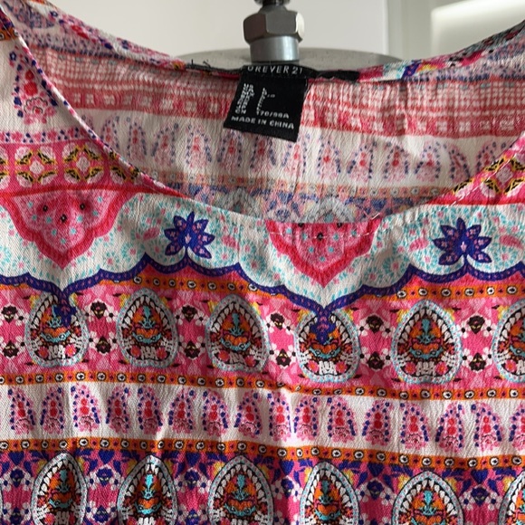 Forever 21 Pink Multicolour Crop Top size L - Picture 2 of 5